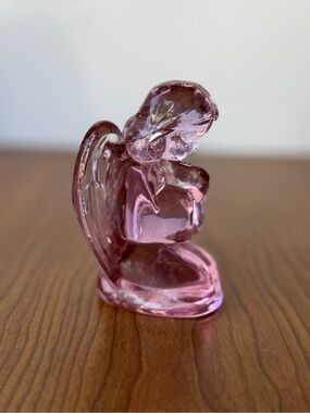 Mosser? Pink GLOWY Glass Angel Figurine - Decorative Home Accent